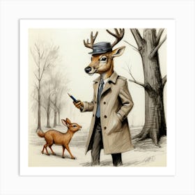 Detective Deer 7 Art Print