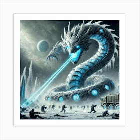 A Sci Fi Themed Scene Showcasing The Yin Ice Serpe Aura Art Print