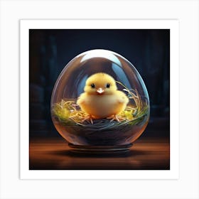 Little Chick In A Glass Egg Art Print