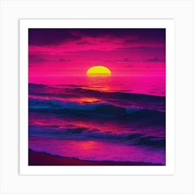 Sunset In The Ocean Art Print