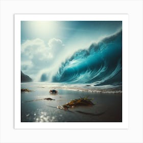 Wave Breaking On The Beach Art Print