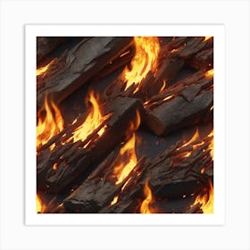 Fire Logs 3 Art Print