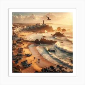 Sunset In Portugal Art Print