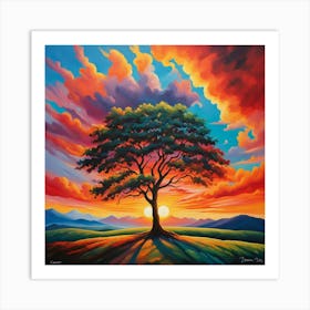 Sunset Tree 1 Art Print