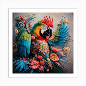 A Captivating And Vivid Painting Of A Majestic Parrot Art Print