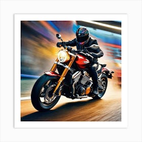 Motorcycle Rider 3 Art Print