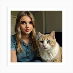 Default Taylor And Smudge The Cat Meme Art 0 Art Print