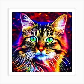 Colorful Cat 1 Art Print