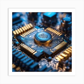 Close Up Of A Computer Chip 3 Art Print