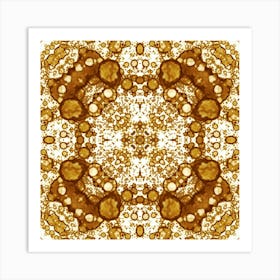 Coffee Symmetrical Pattern And Texture Art Print