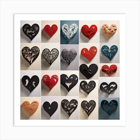 Paper Hearts Art Print