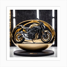 Gold Motorcycle 3 Art Print