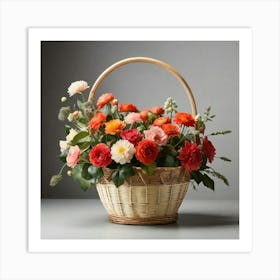 Basket Of Flowers 1 Art Print