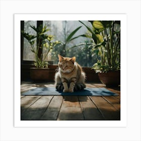 Default Cat Yoga Art 1 Art Print