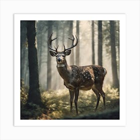 Deer In The Forest 66 Art Print