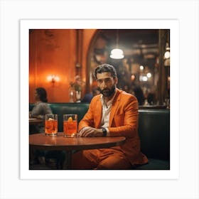 Man In Orange Suit 1 Art Print