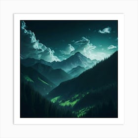 Mountain Landscape - Mountain Stock Videos & Royalty-Free Footage Art Print