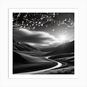 Music Notes In The Sky 18 Art Print