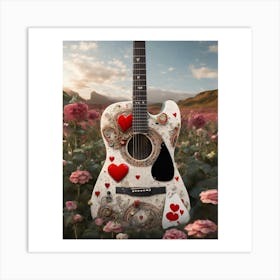 Heartstrings Monarchy Queen Of Hearts Guitar Elegance (21) Art Print