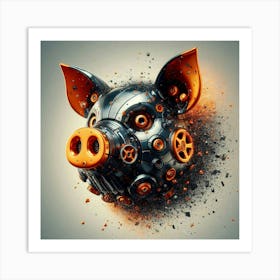 3d Pig Head Art Print