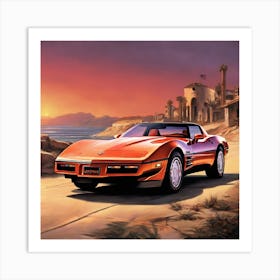 Chevrolet Corvette - car Art Print