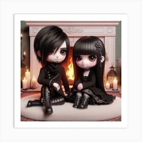 Gothic Couple Art Print