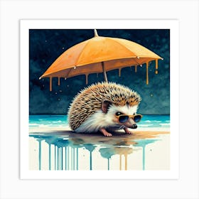 Hedgehog On The Beach 1 Póster