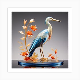 Glass Heron Art Print