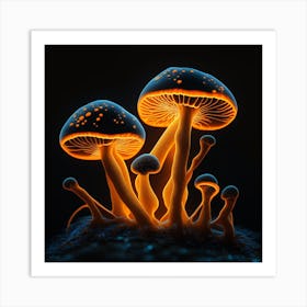 Mushroom Forest Landscape Art Print