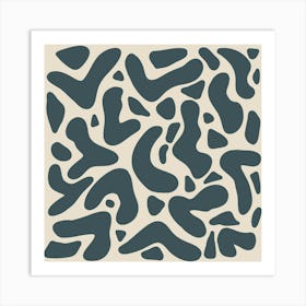 Abstract Lines And Shapes - leopard green Art Print