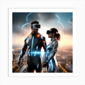 Futuristic Couple 60 Art Print