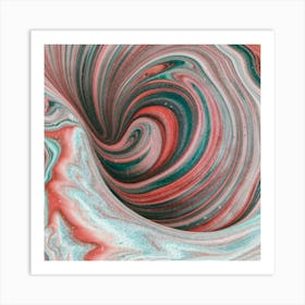 Close-up of colorful wave of tangled paint abstract art 30 Art Print