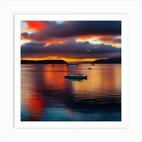 Sunset In Tasmania Art Print