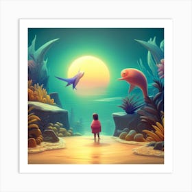 Pondering Ocean Art Print