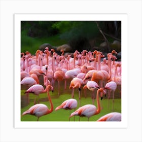 PINK FLAMINGOS Art Print