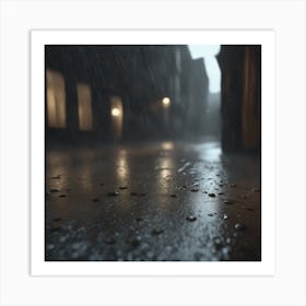 Rainy City Street 3 Art Print