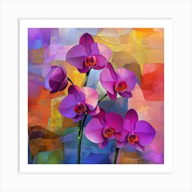 Purple Orchids 1 Art Print