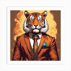 Tiger In A Suit Art Print