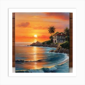 Sunset On The Beach Art Print