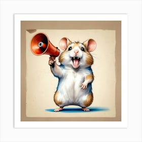 Hamster With Megaphone 2 Art Print