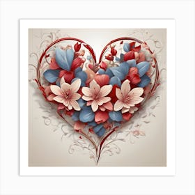 Heart Of Flowers 6 Art Print