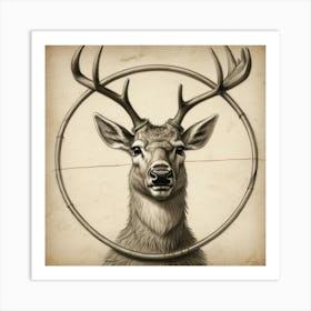 Deer In A Circle 2 Art Print