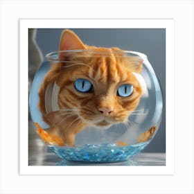 Cat In A Fish Bowl 30 Art Print