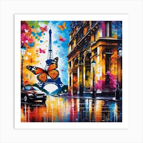 Butterfly In Paris 2 Art Print