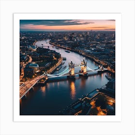 Tower Bridge At Dusk Art Print