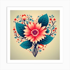 Heart Shaped Flower Art Print