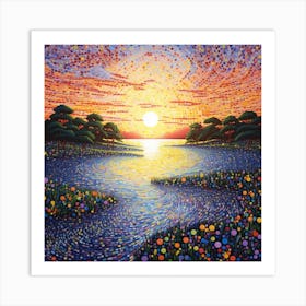 Sunset Over The Water 3 Art Print