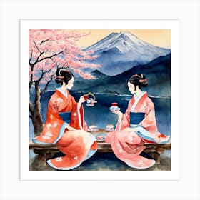 Japanese Sakura In Mountain 6 Art Print