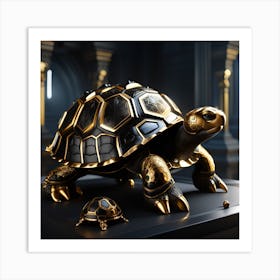 Golden Tortoise Art Print