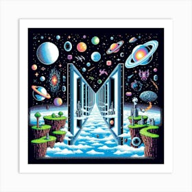 8-bit parallel universe Art Print